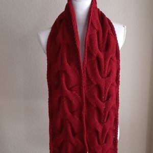 Lucy red knit scarf NWT!